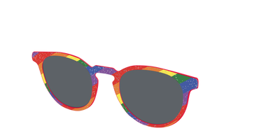 The Polarized Traditional Pride Flag Glitter Sun Top - Angle Top Thumbnail - Pair Eyewear