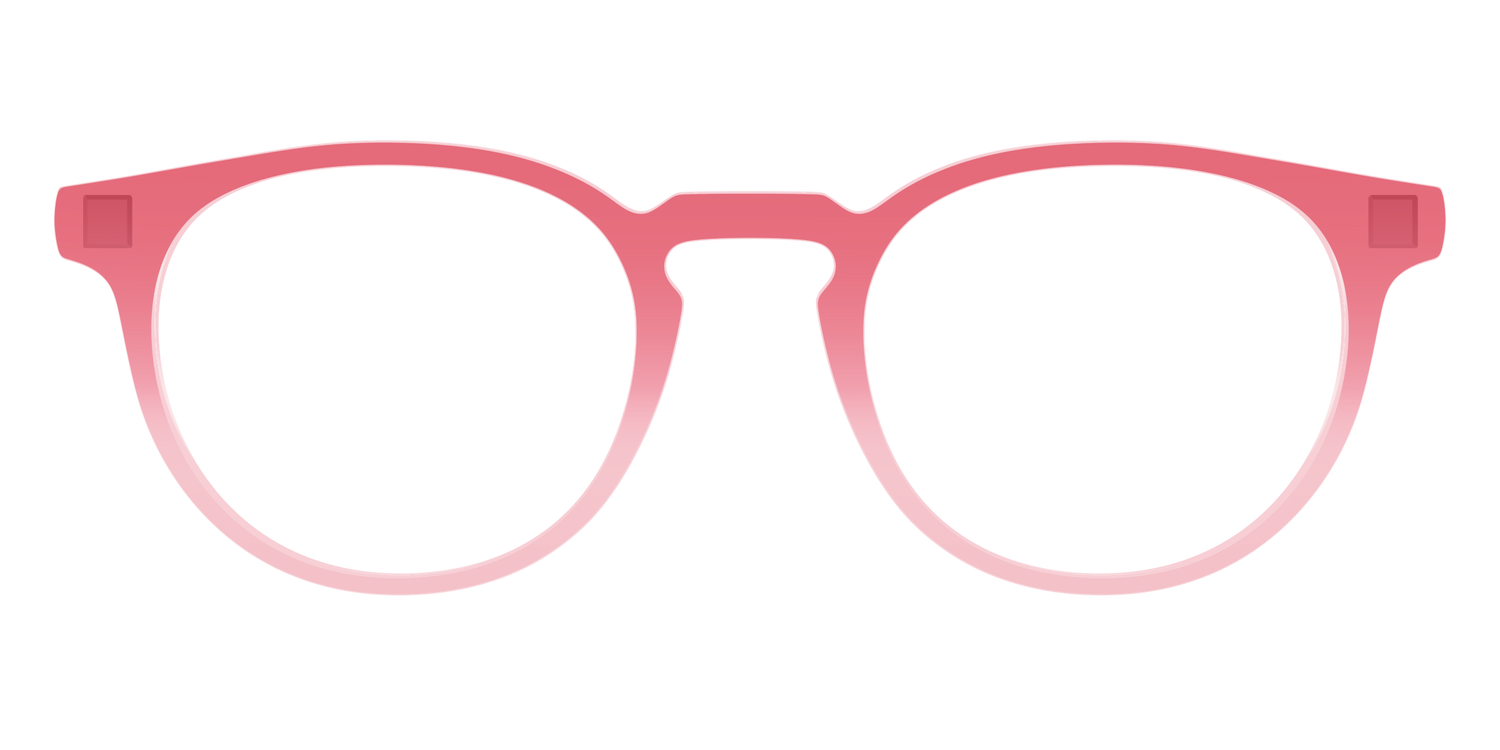 The Red to Coral Gradient Crystal - Front Top Image - Pair Eyewear