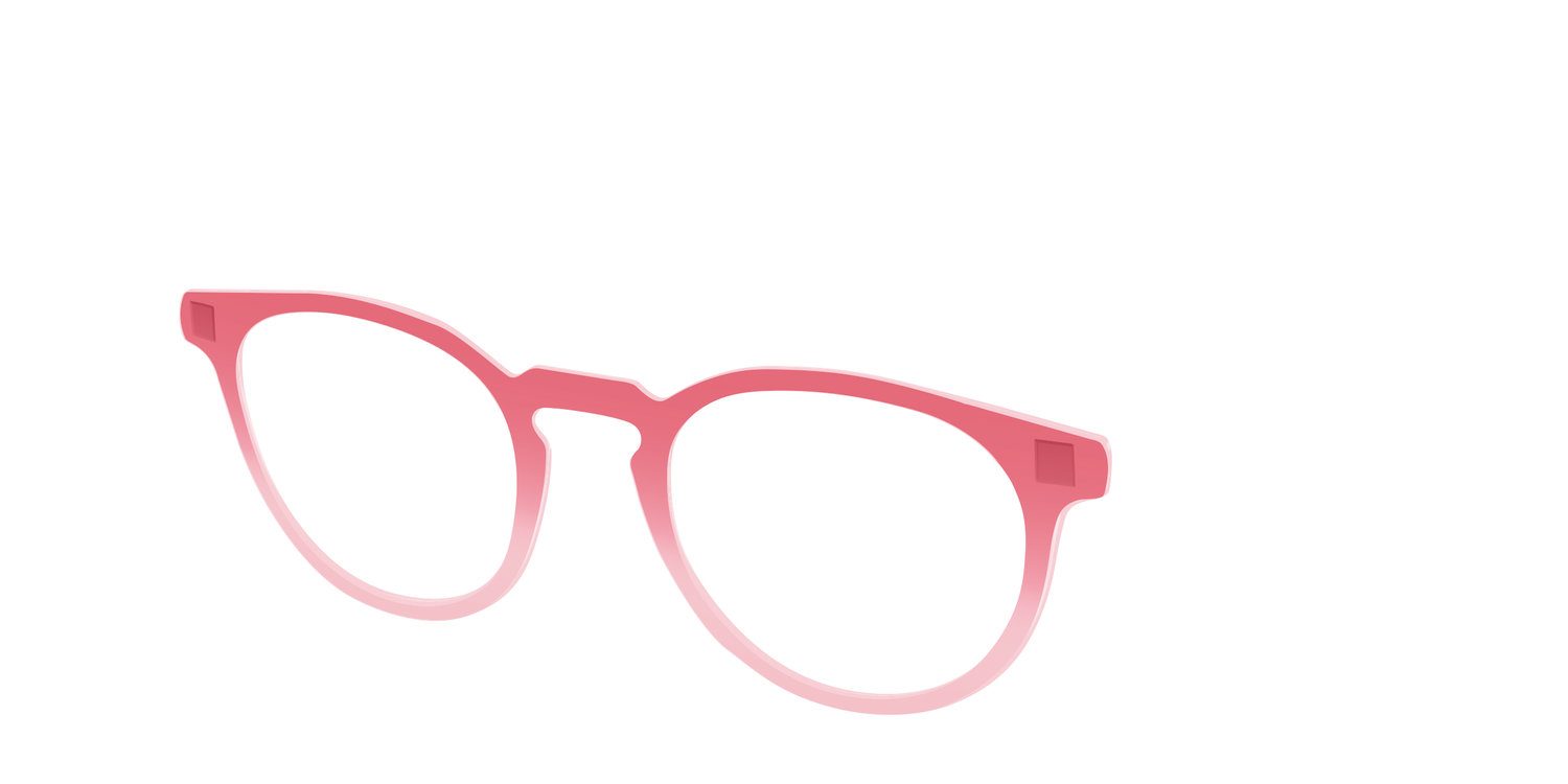 The Red to Coral Gradient Crystal - Angle Top Image - Pair Eyewear