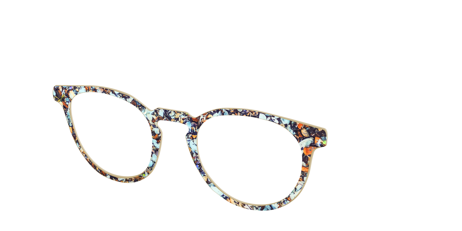 The Seashell Tortoise with Holographic Glitter - Angle Top Image - Pair Eyewear