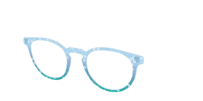 The Sky Blue Crystal with Daisy Glitter - Angle Top Thumbnail - Pair Eyewear