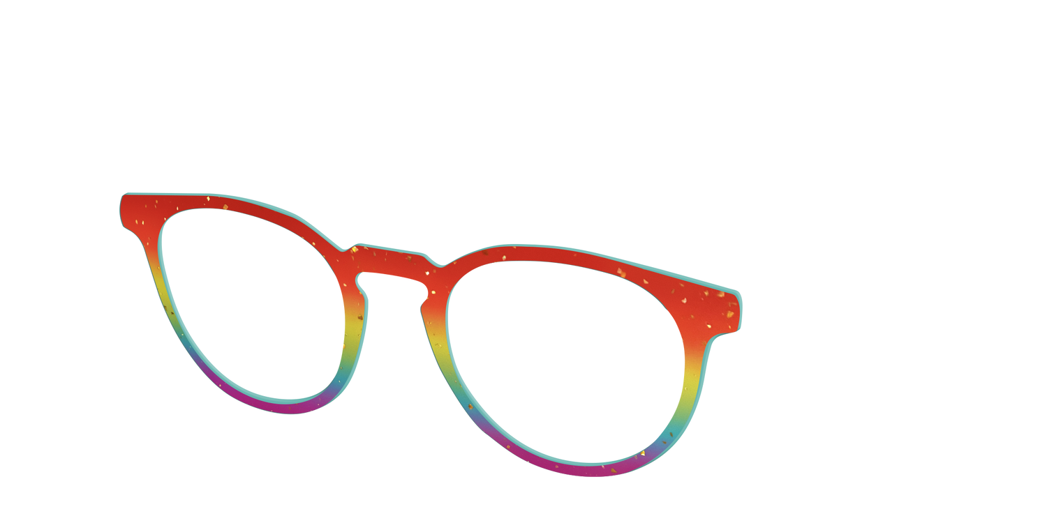 The Spectrum Gradient with Gold Flakes - Angle Top Image - Pair Eyewear
