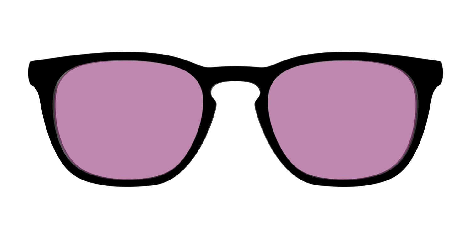 The Black with Pink Racquet Sport Lens - Front Top Image - Pair Eyewear