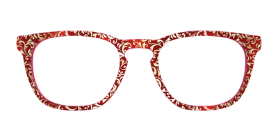 The Crimson Flair Shimmer with Gold Foil - Front Top Thumbnail - Pair Eyewear