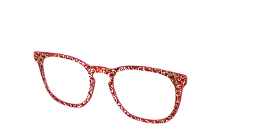 The Crimson Flair Shimmer with Gold Foil - Angle Top Thumbnail - Pair Eyewear