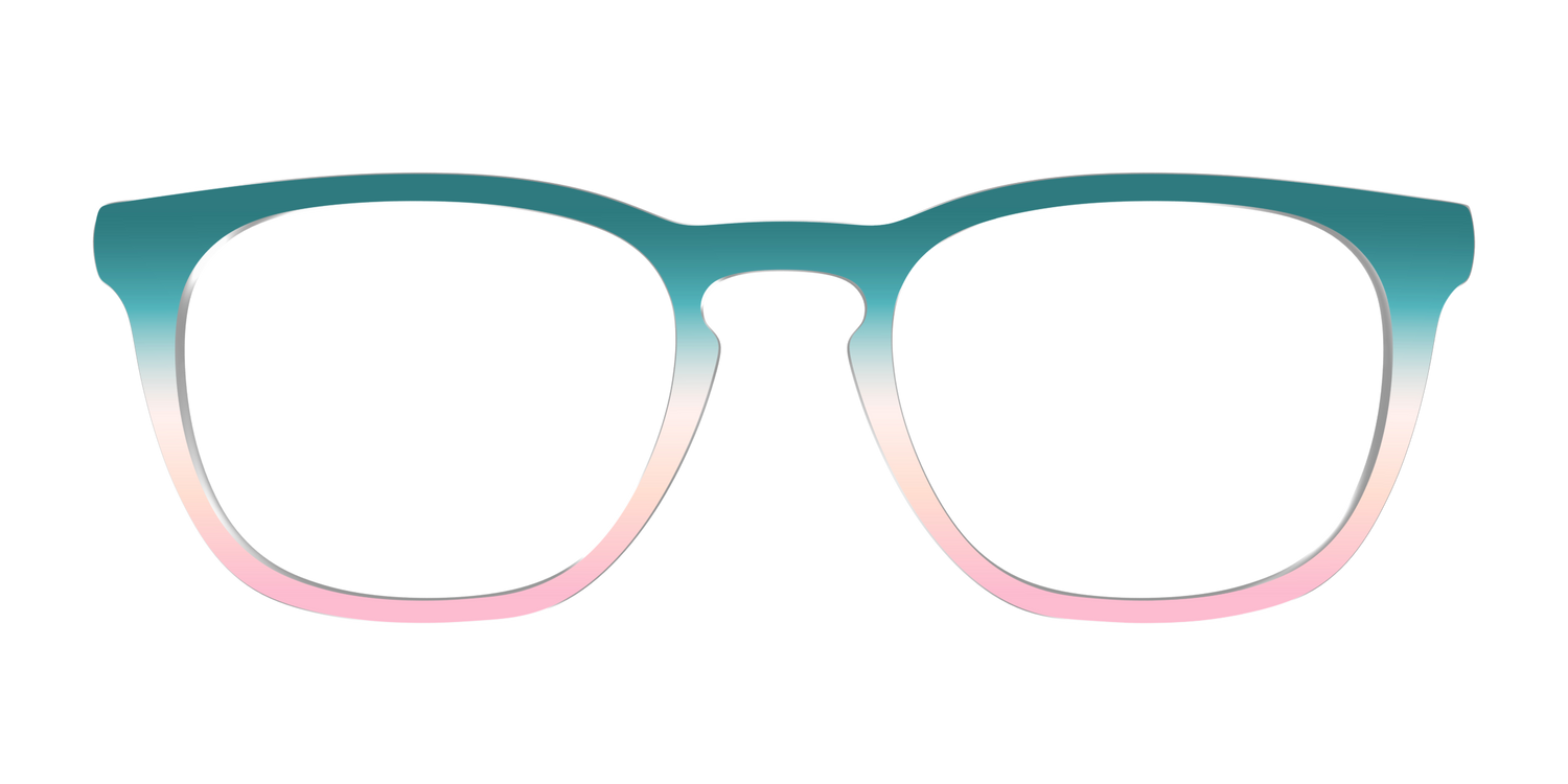 The Deep Sea to Pink Sand Gradient - Front Top Image - Pair Eyewear