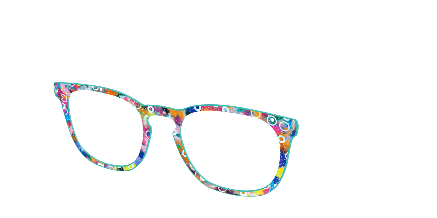 The Imaginative Tortoise with Bubble Glitter - Angle Top Image - Pair Eyewear