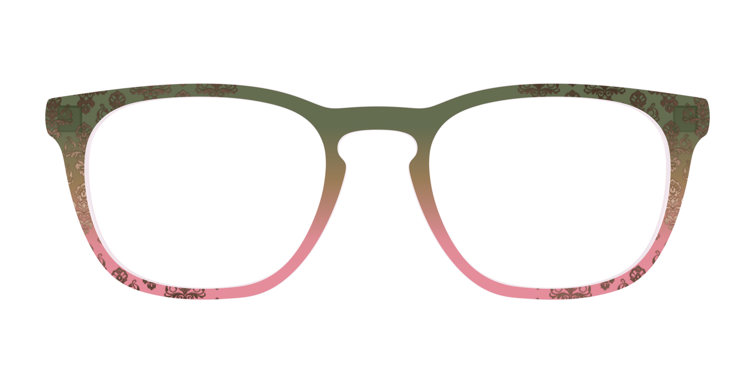 The Olive to Rose Trellis with Champagne Foil - Front Top Image - Pair Eyewear