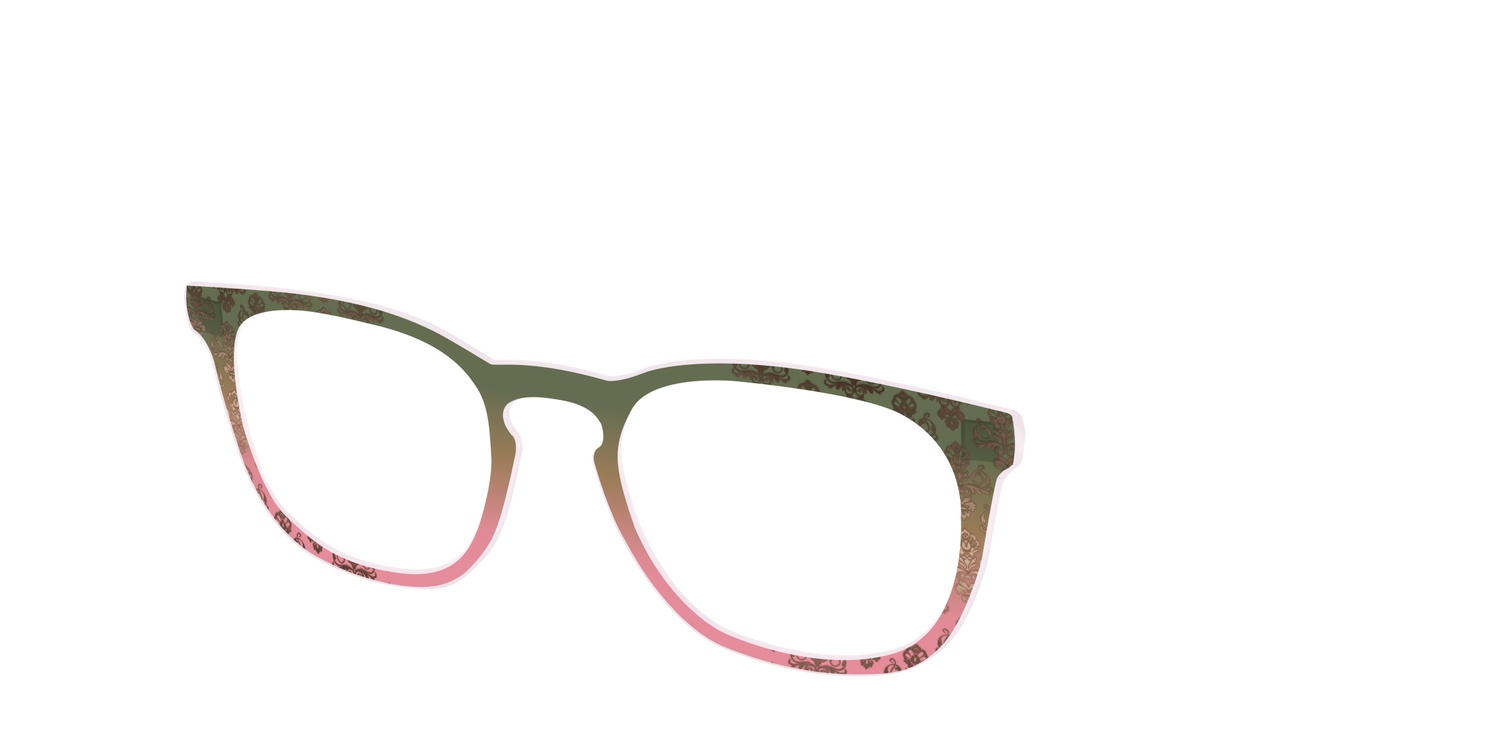 The Olive to Rose Trellis with Champagne Foil - Angle Top Image - Pair Eyewear