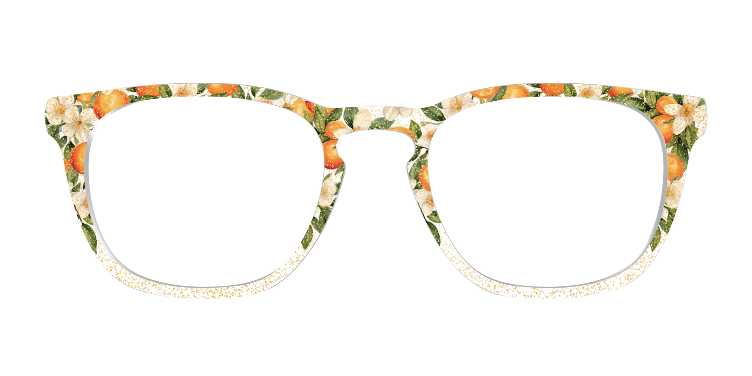 The Orange Blossom Glitter Crystal - Front Top Image - Pair Eyewear