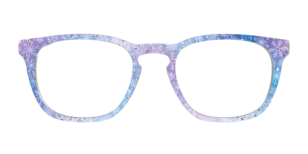 The Pastel Snowflake with Iridescent Glitter - Front Top Image - Pair Eyewear