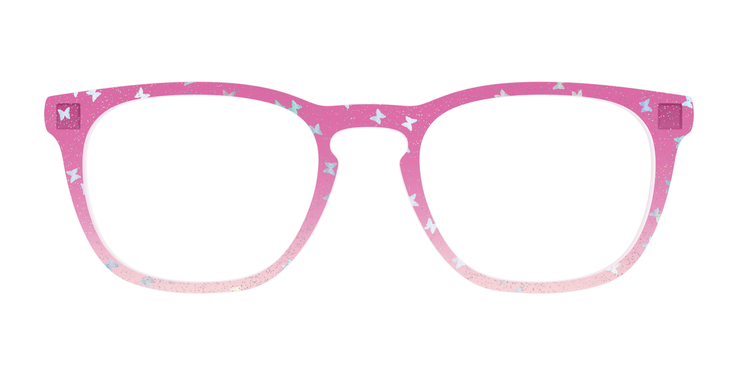The Pink Butterfly Sparkle Crystal - Front Top Image - Pair Eyewear