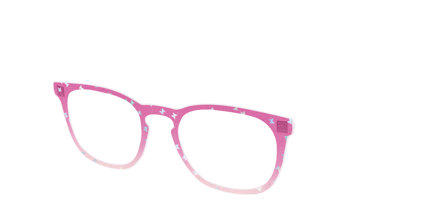 The Pink Butterfly Sparkle Crystal - Angle Top Image - Pair Eyewear