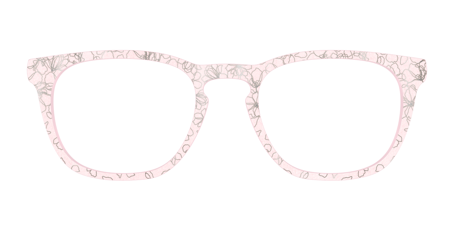 The Pink Shimmer Petals with Silver Foil - Front Top Image - Pair Eyewear
