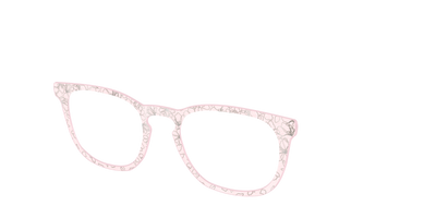The Pink Shimmer Petals with Silver Foil - Angle Top Thumbnail - Pair Eyewear
