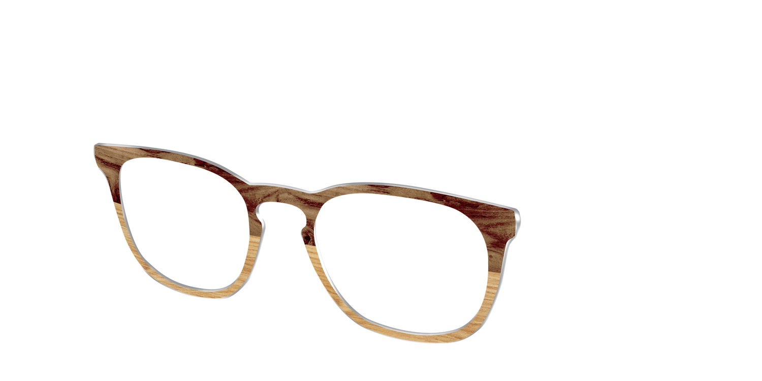 The Pirate Plank Wood Split - Angle Top Image - Pair Eyewear