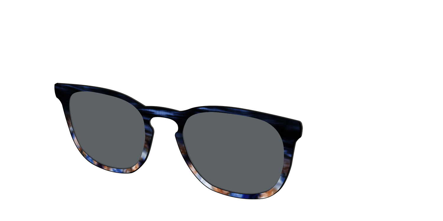 The Polarized Blue Horn Tortoise Sun Top - Angle Top Image - Pair Eyewear