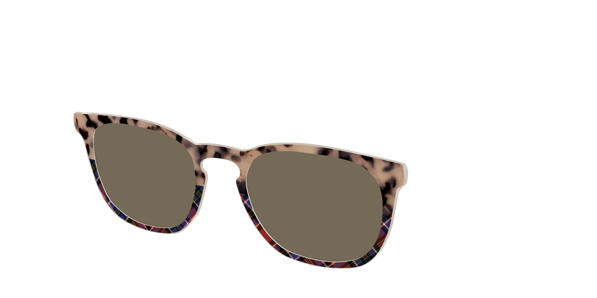 The Polarized Cookie Dough Tortoise & Plaid Split Sun Top - Angle Top Image - Pair Eyewear