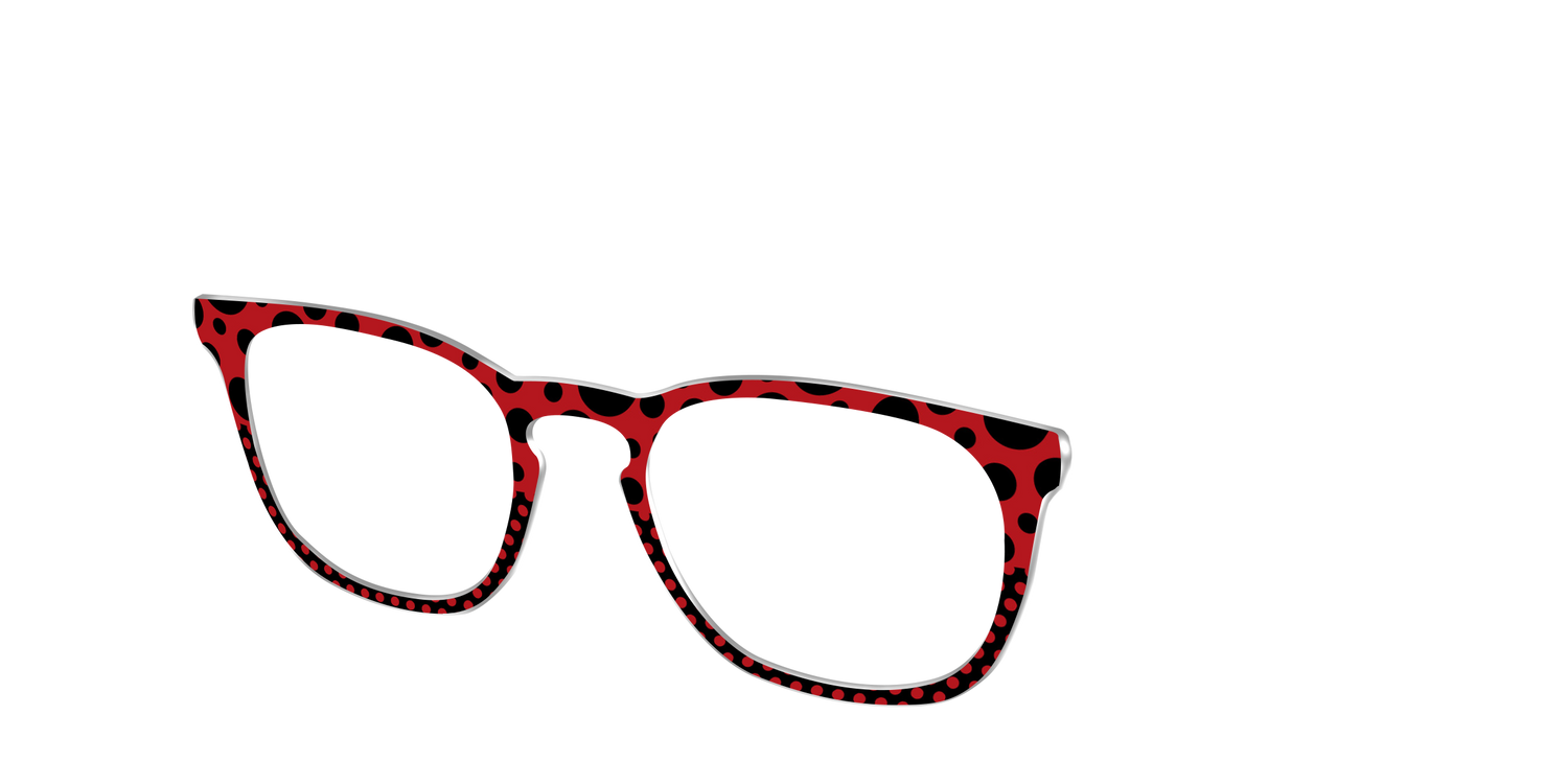 The Red Spotted Split - Angle Top Image - Pair Eyewear