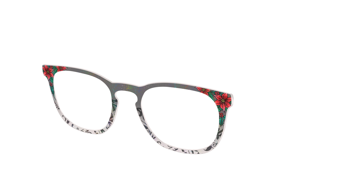 The Romantic Poinsettia Holographic Crystal - Angle Top Image - Pair Eyewear
