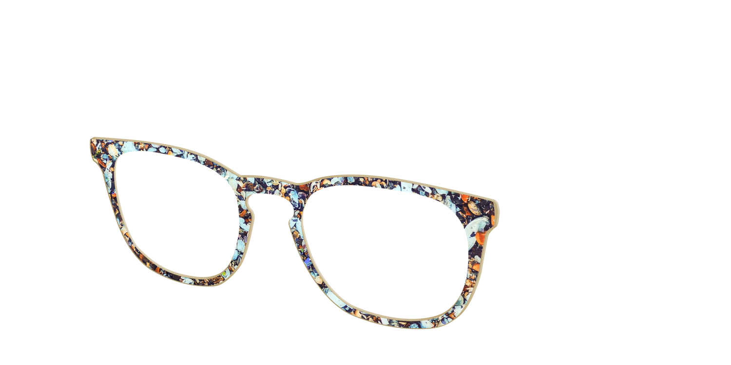 The Seashell Tortoise with Holographic Glitter - Angle Top Image - Pair Eyewear