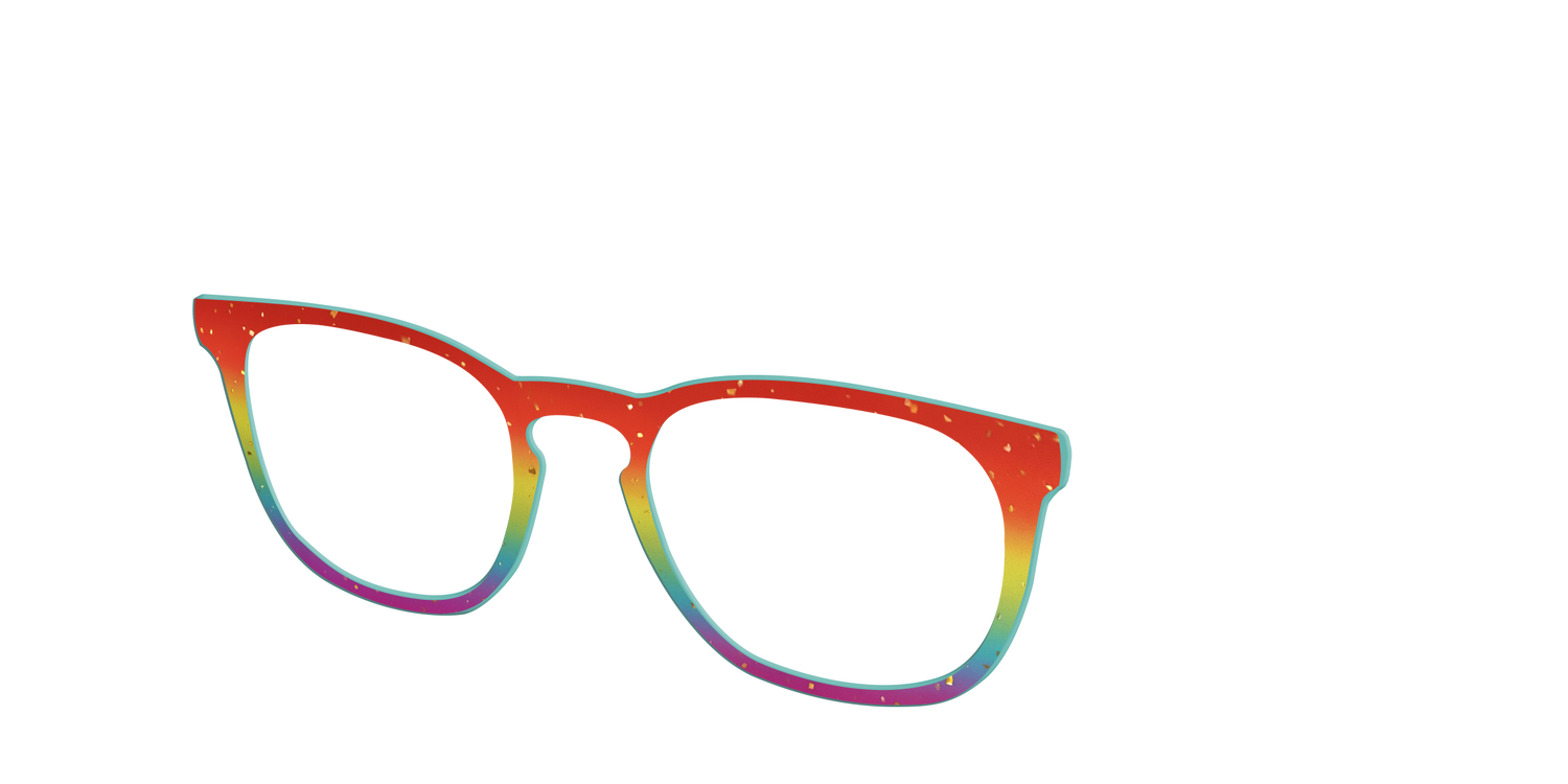 The Spectrum Gradient with Gold Flakes - Angle Top Image - Pair Eyewear