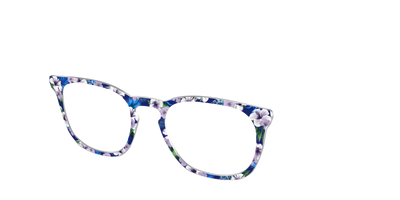 The Tropical Blue Blossoms - Angle Top Thumbnail - Pair Eyewear