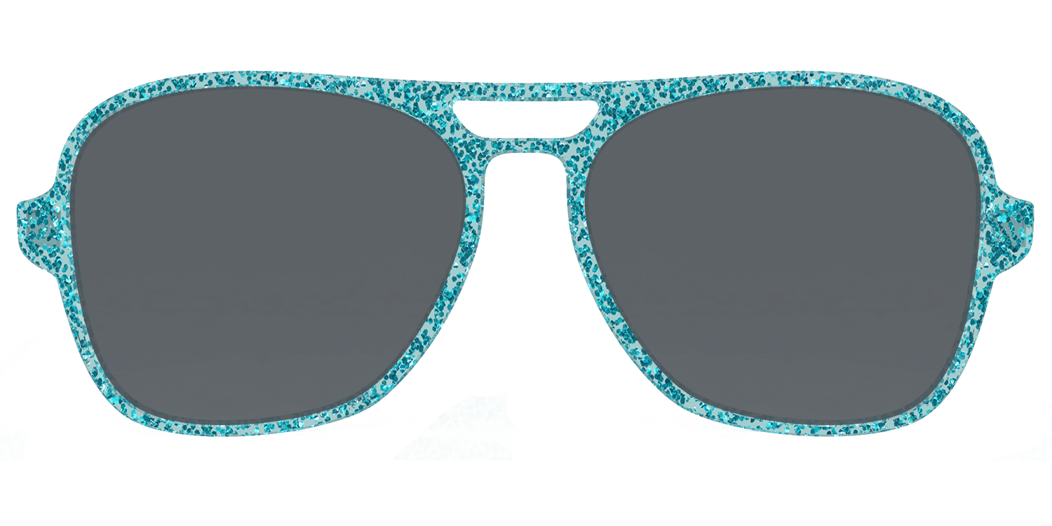 The Polarized Aquamarine Sparkle Sun Top - Front Top Image - Pair Eyewear