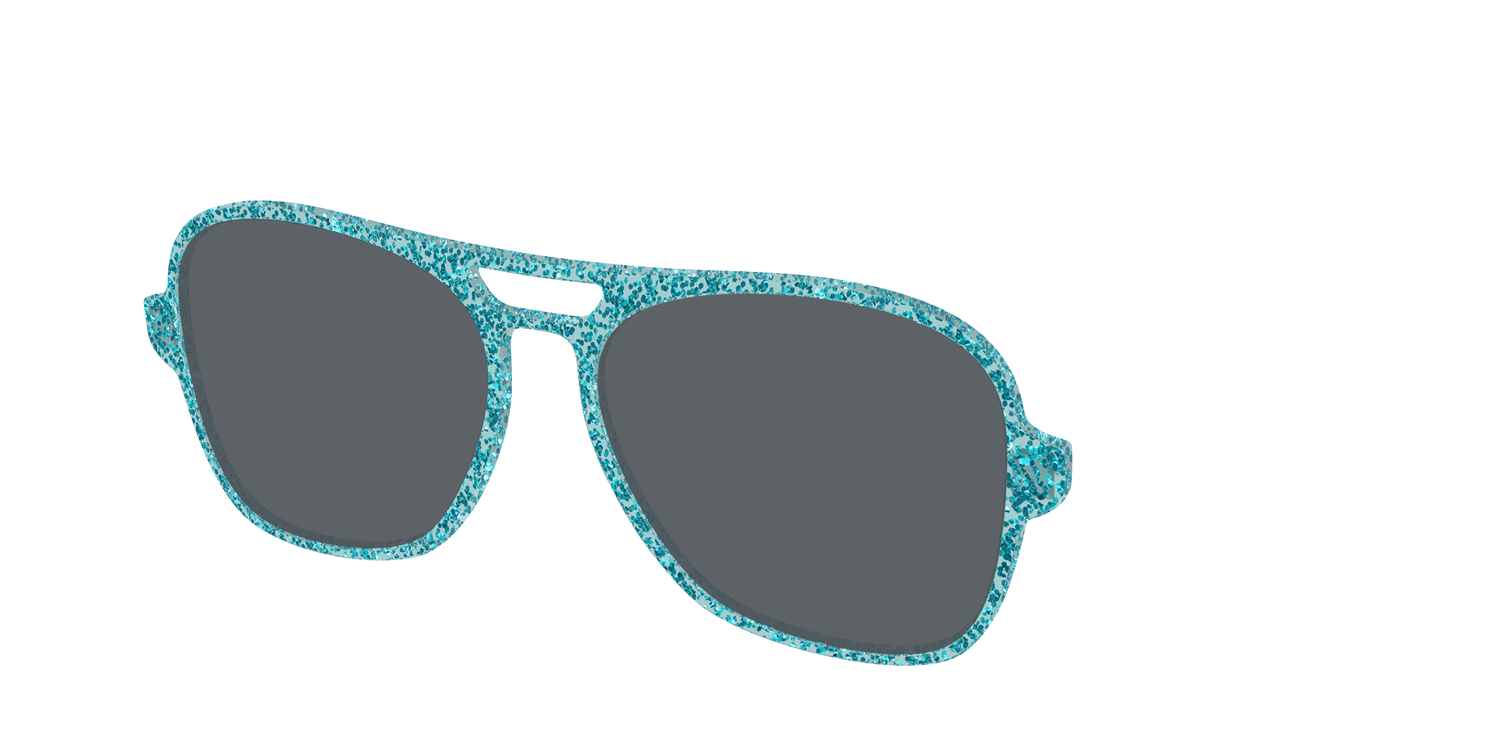 The Polarized Aquamarine Sparkle Sun Top - Angle Top Image - Pair Eyewear