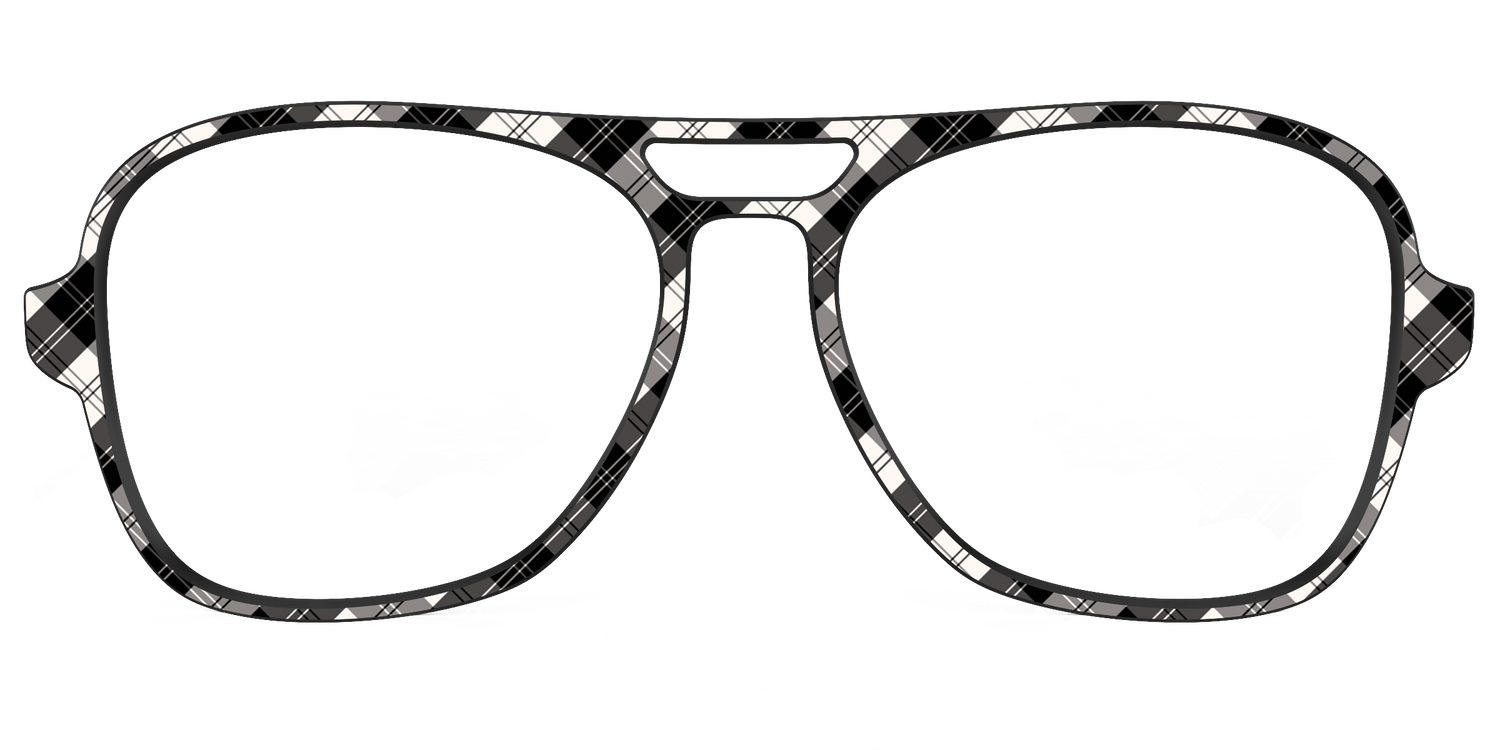 The B&W Plaid - Front Top Image - Pair Eyewear