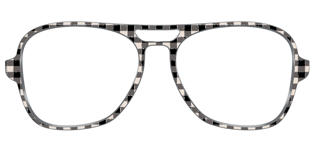 The Black Buffalo Check with Glitter - Front Top Image - Pair Eyewear