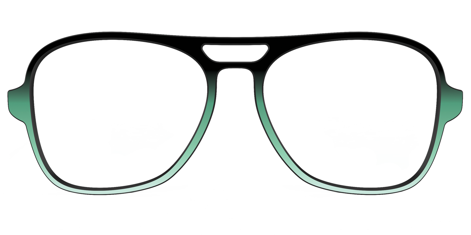 The Black to Spearmint Gradient - Front Top Image - Pair Eyewear