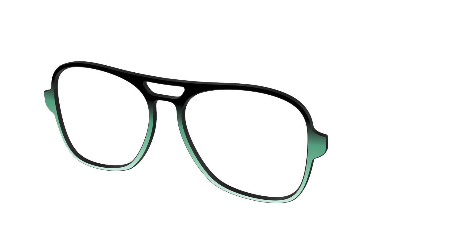 The Black to Spearmint Gradient - Angle Top Image - Pair Eyewear