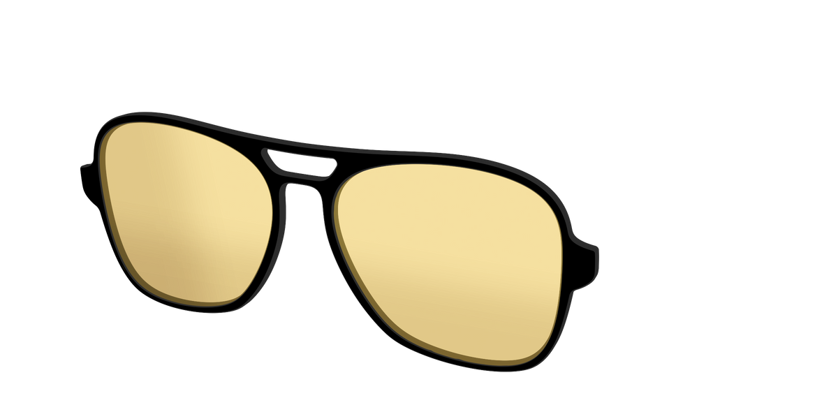 The Black With Citrine Yellow lens - Angle Top Image - Pair Eyewear