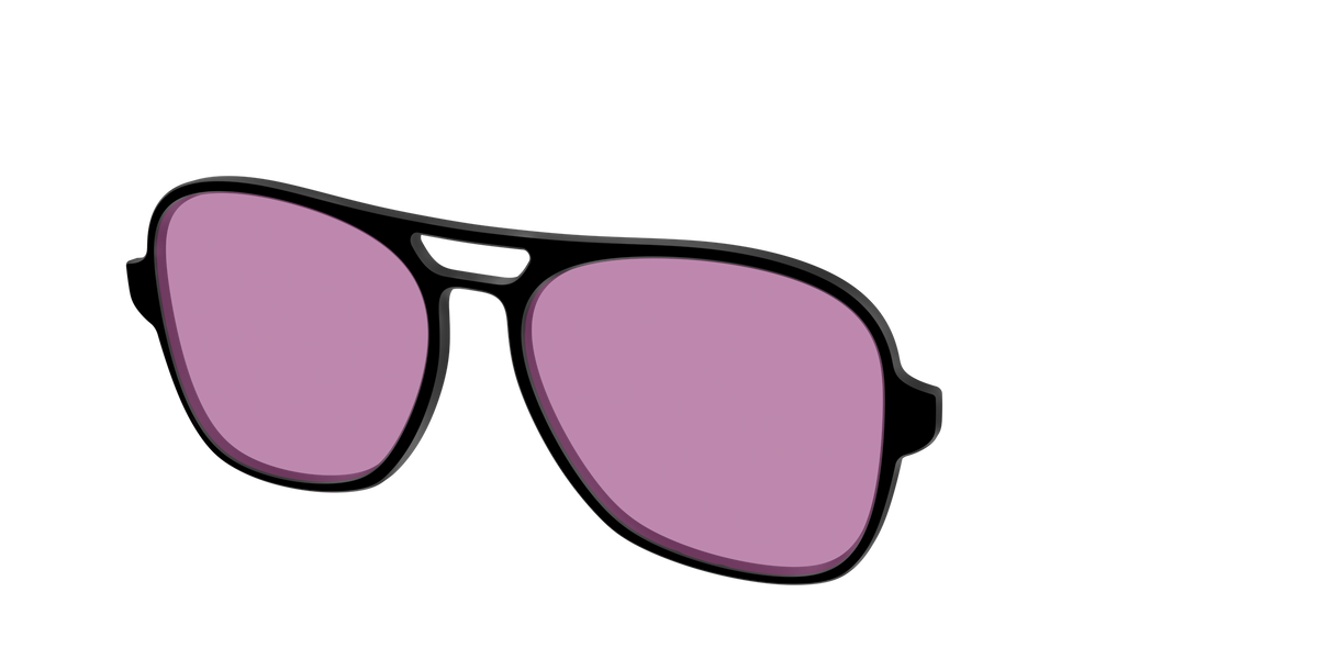 The Black with Pink Racquet Sport lens - Angle Top Image - Pair Eyewear