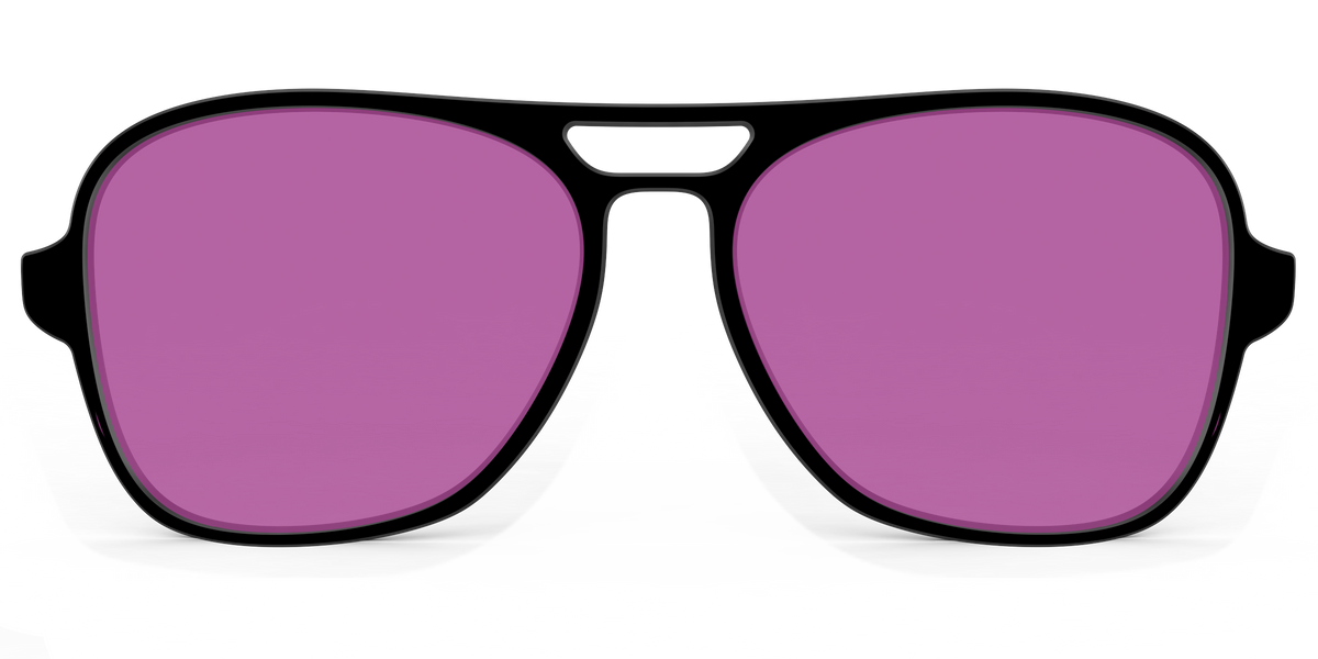 The Black with Violet Golf lens - Front Top Image - Pair Eyewear