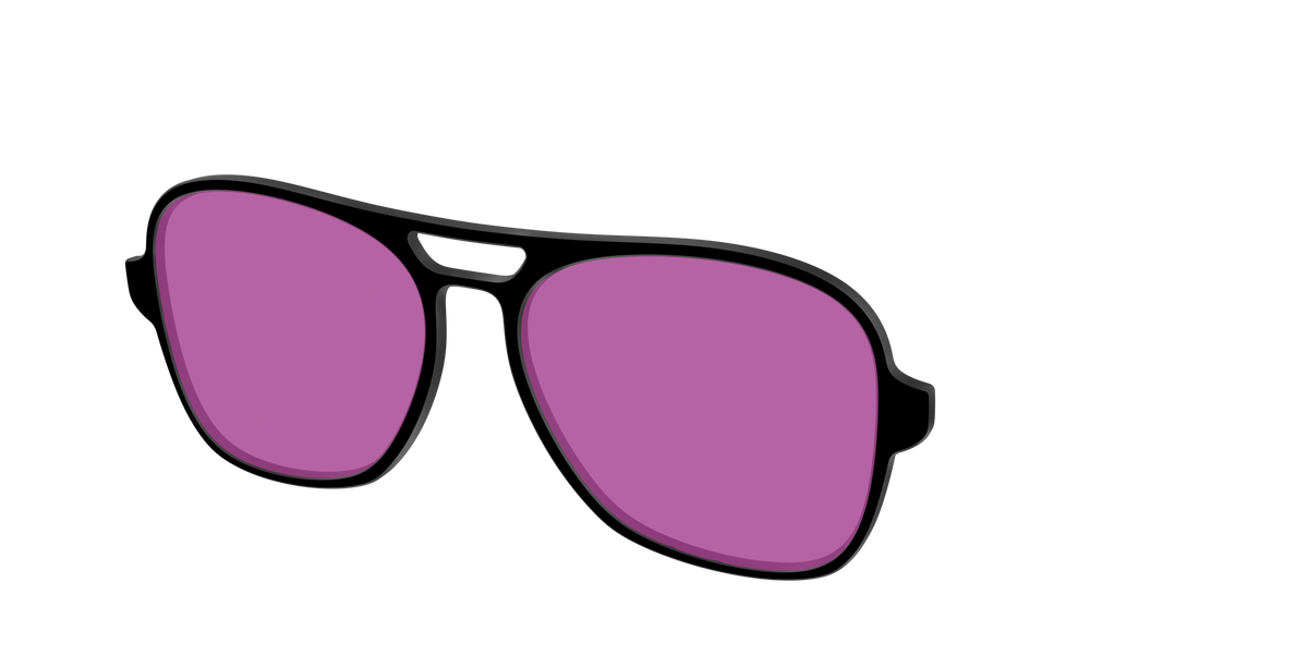 The Black with Violet Golf lens - Angle Top Image - Pair Eyewear