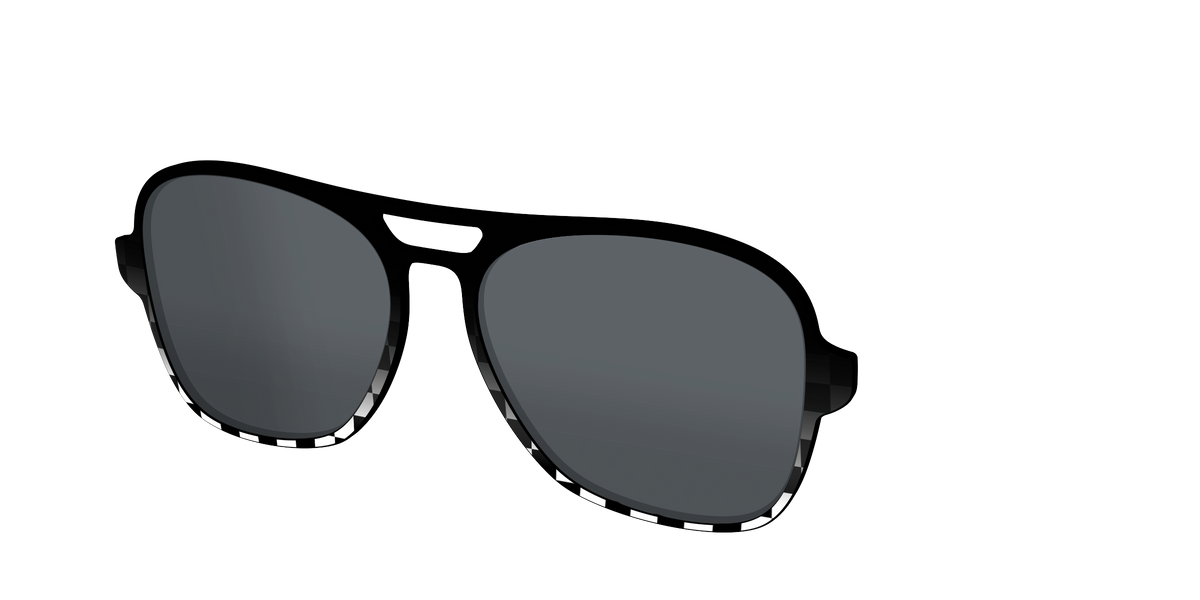 The Polarized Checkerboard Fade Sun Top - Angle Top Image - Pair Eyewear