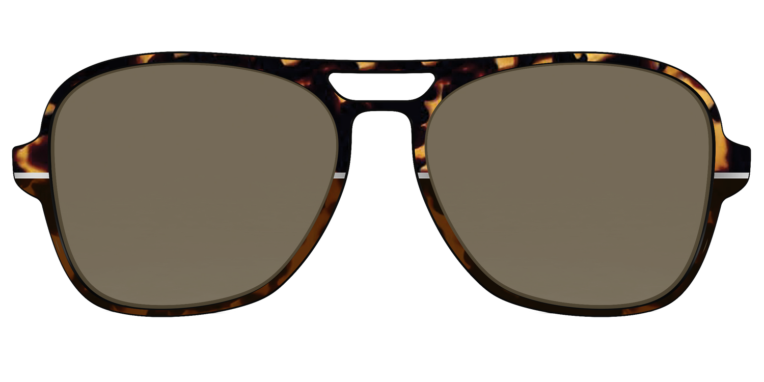 The Polarized Chic Tortoise Split Sun Top - Front Top Image - Pair Eyewear