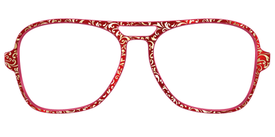 The Crimson Flair Shimmer with Gold Foil - Front Top Thumbnail - Pair Eyewear