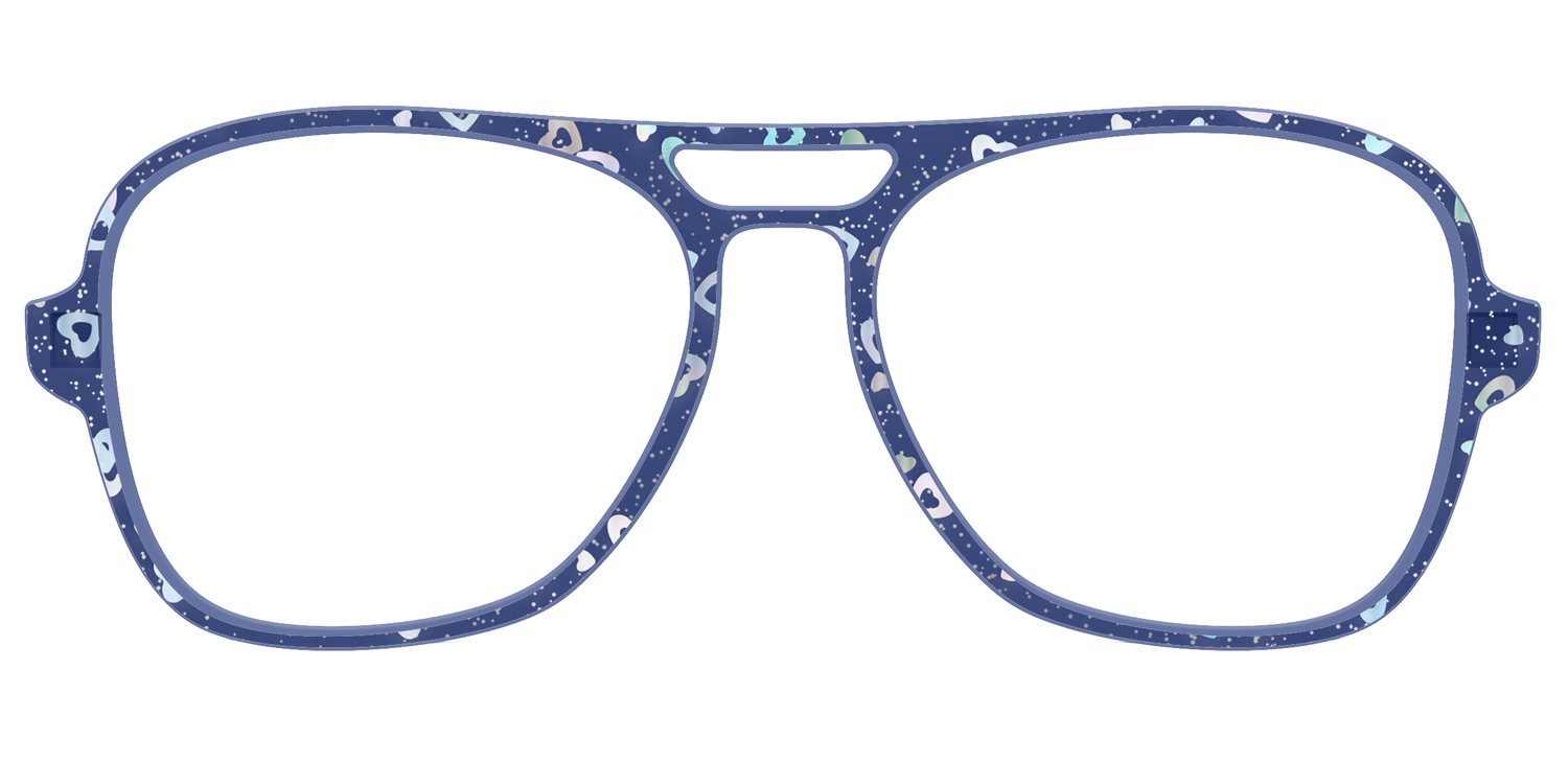 The Denim Heart Glitter Crystal - Front Top Image - Pair Eyewear