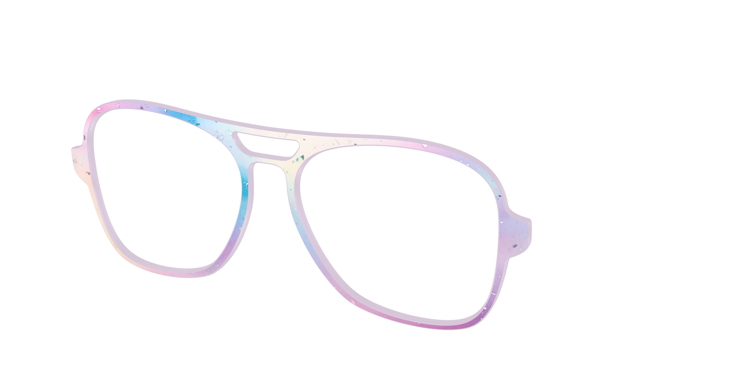 The Dreamy Pastel with Holographic Glitter - Angle Top Image - Pair Eyewear