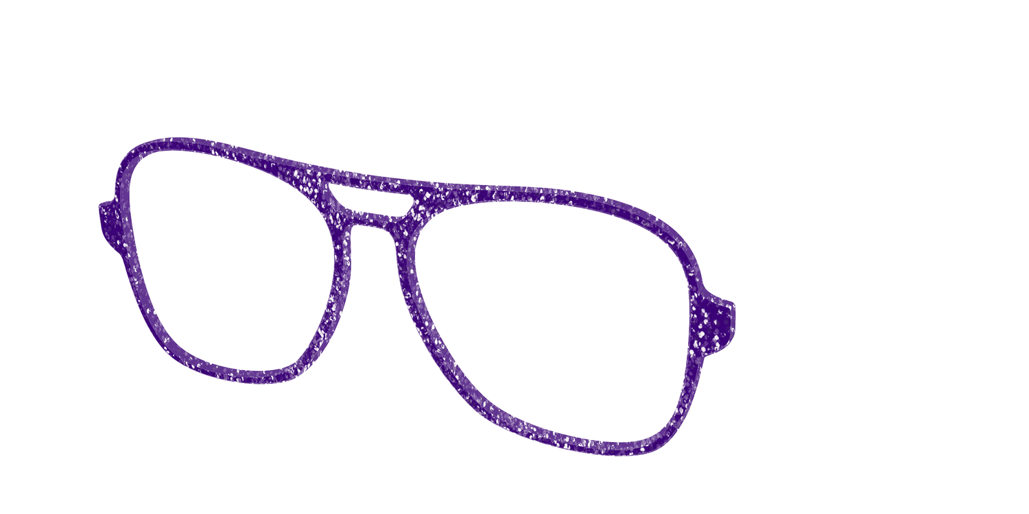 The Electric Purple Sparkle - Angle Top Image - Pair Eyewear