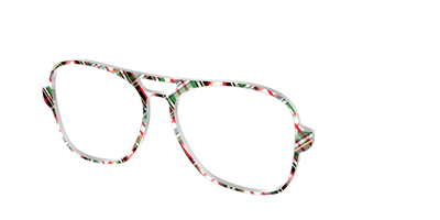 The Evergreen Plaid with Foil Crystal - Angle Top Thumbnail - Pair Eyewear