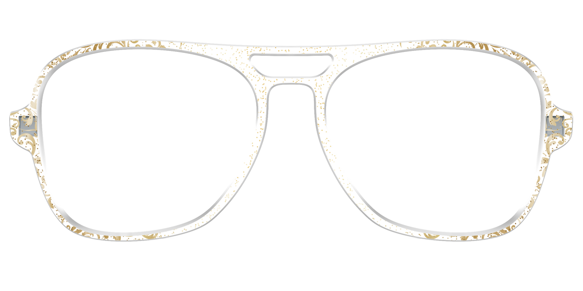 The Golden Flair Glitter Crystal with Gold Foil - Front Top Image - Pair Eyewear