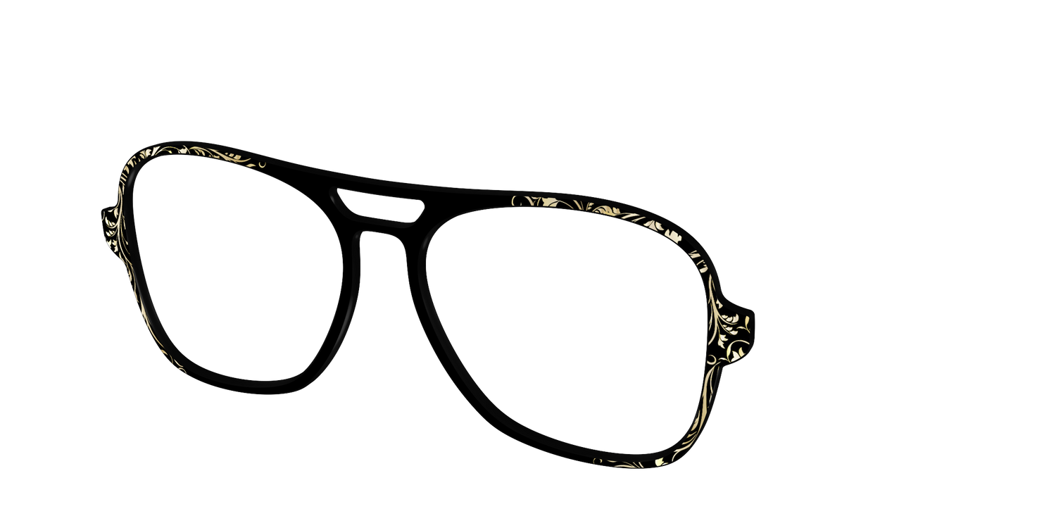 The Gold Foil Vines - Angle Top Image - Pair Eyewear
