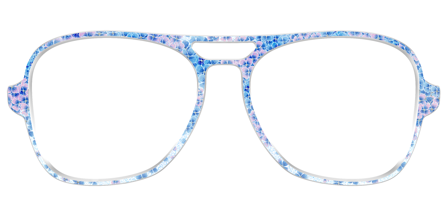 The Hydrangea Confetti Crystal with Gold Foil - Front Top Image - Pair Eyewear