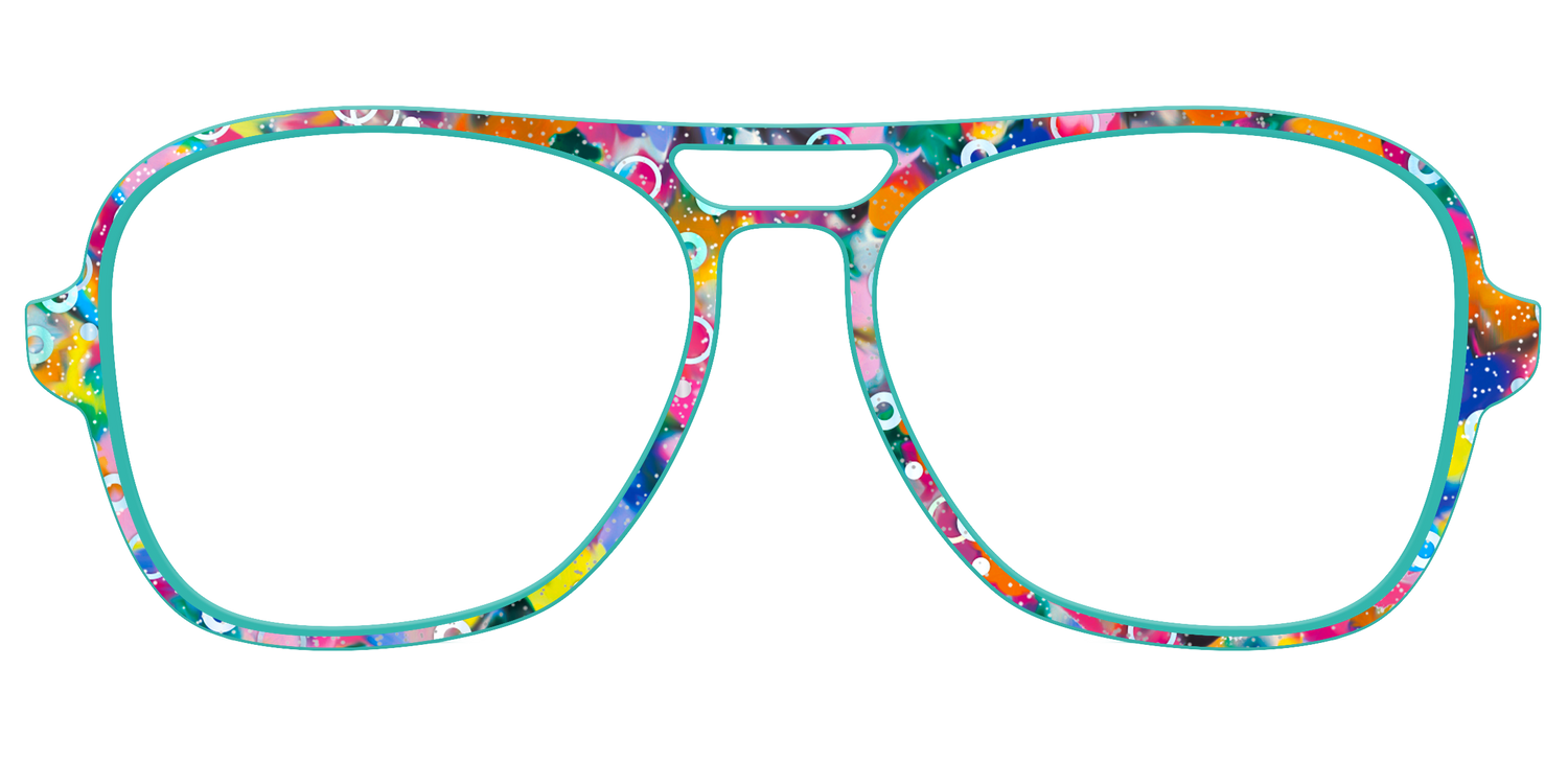 The Imaginative Tortoise with Bubble Glitter - Front Top Image - Pair Eyewear