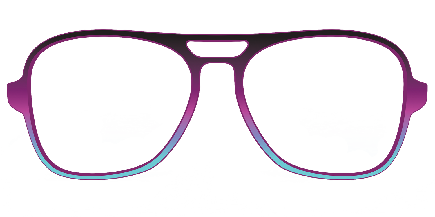The Licorice to Seafoam Gradient - Front Top Image - Pair Eyewear