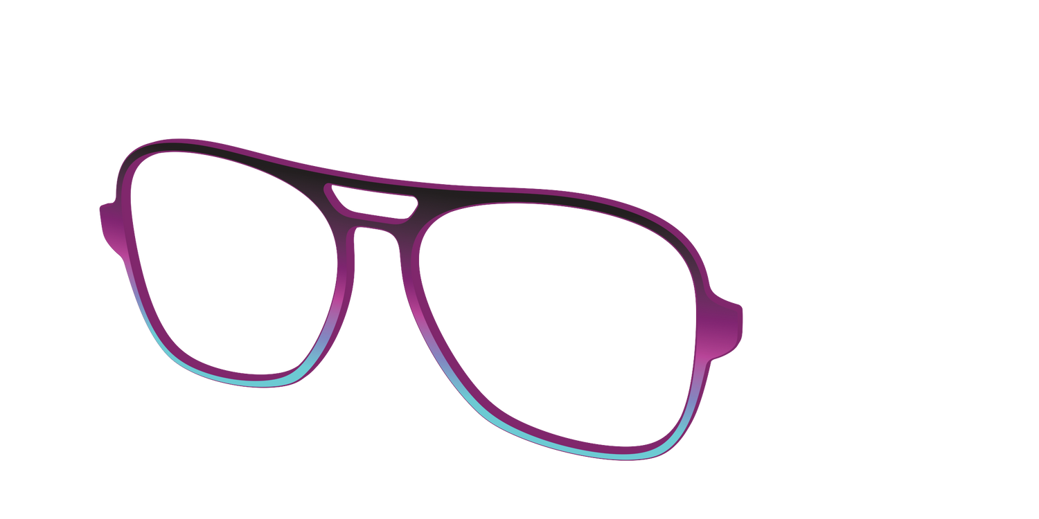 The Licorice to Seafoam Gradient - Angle Top Image - Pair Eyewear